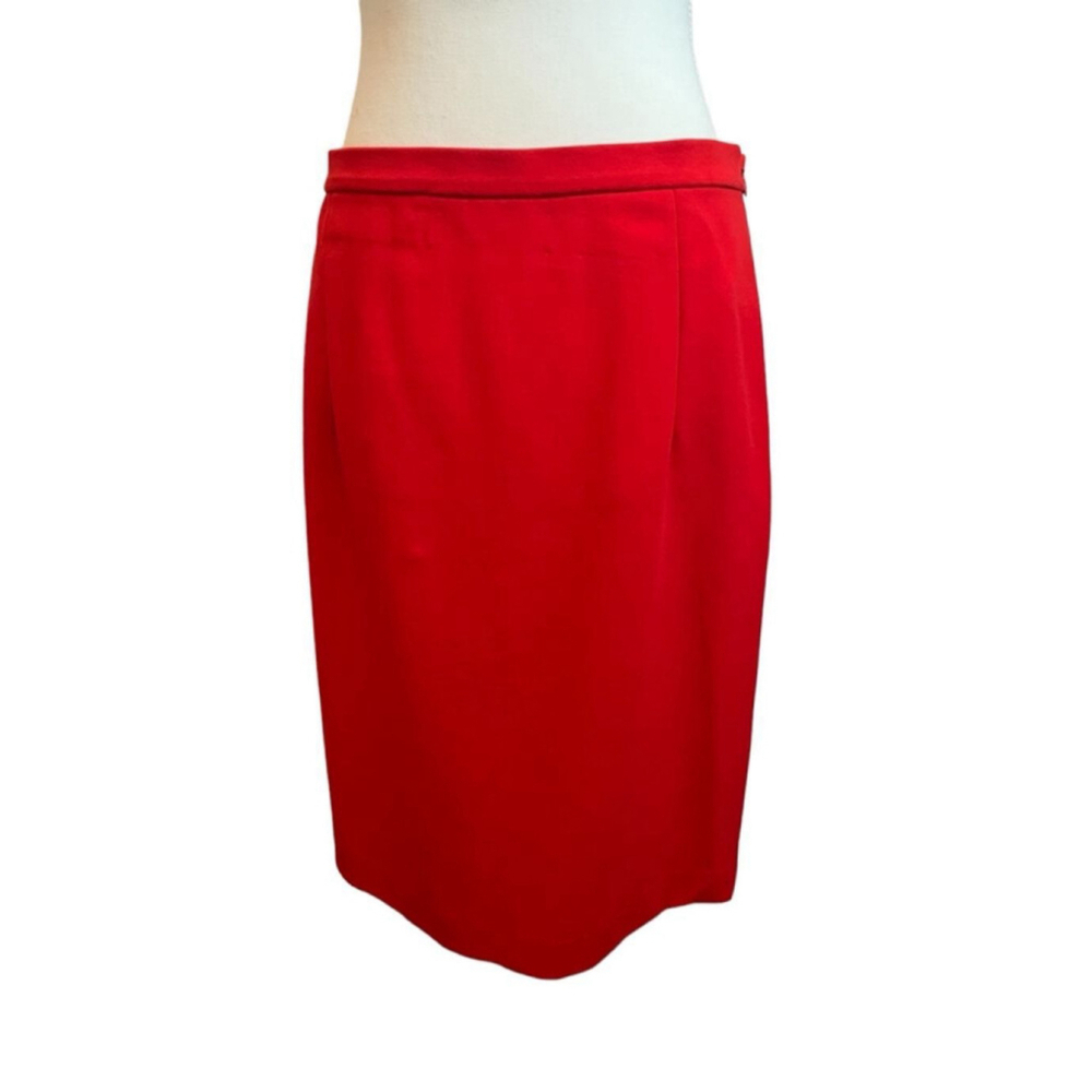 Diane Von Furstenberg Red Pencil Skirt Size 12